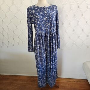 On HOLD - DO NOT BUY. Laura Ashley Cottagecore Floral Blue Long Sleeve Dress